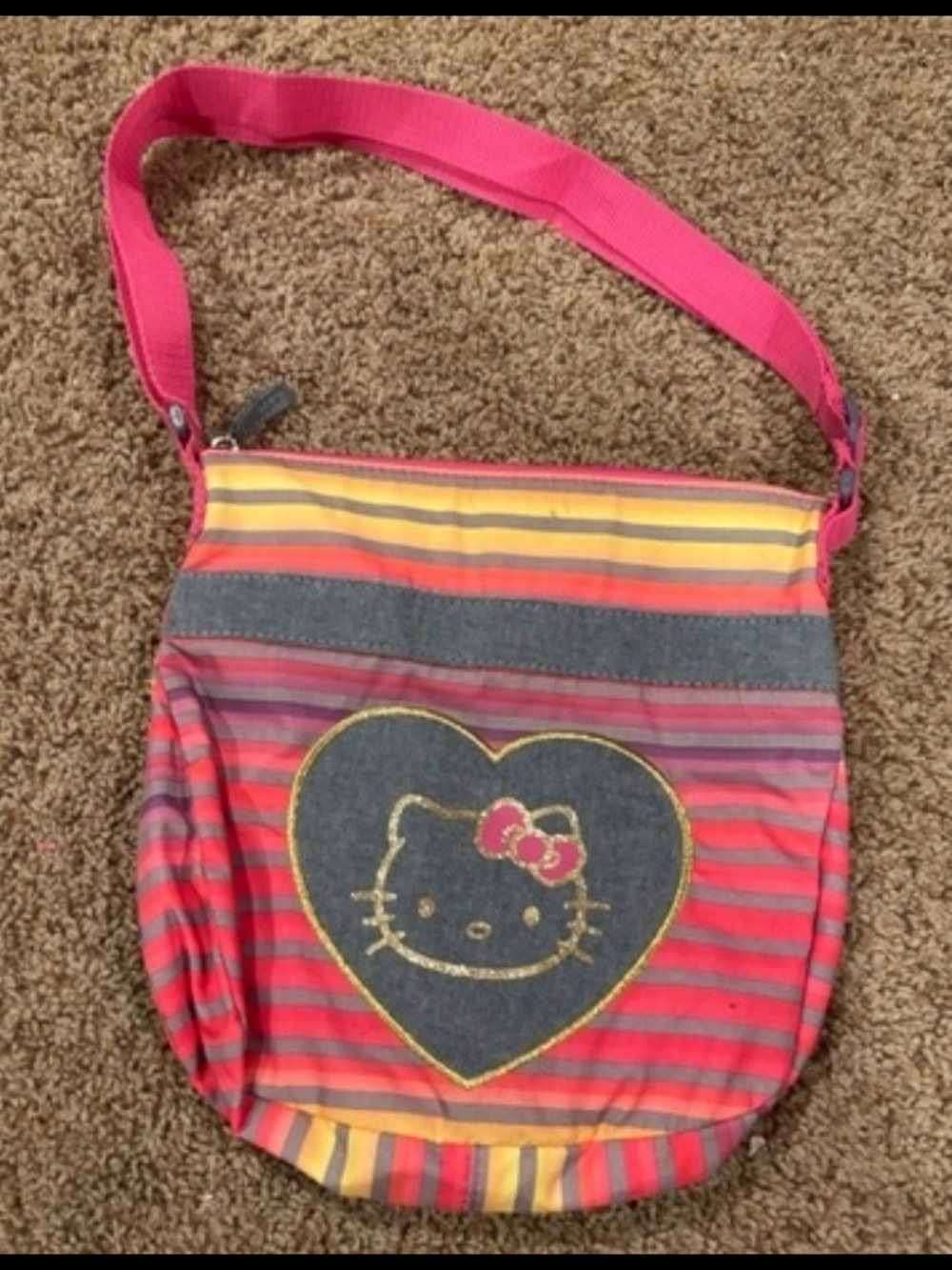 Adorable Hello Kitty Striped Purse- Like New!